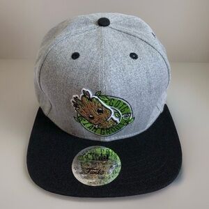 Funko Marvel GOTG I AM GROOT Gray Black Cap Snap Back Hat Exclusive NWOT